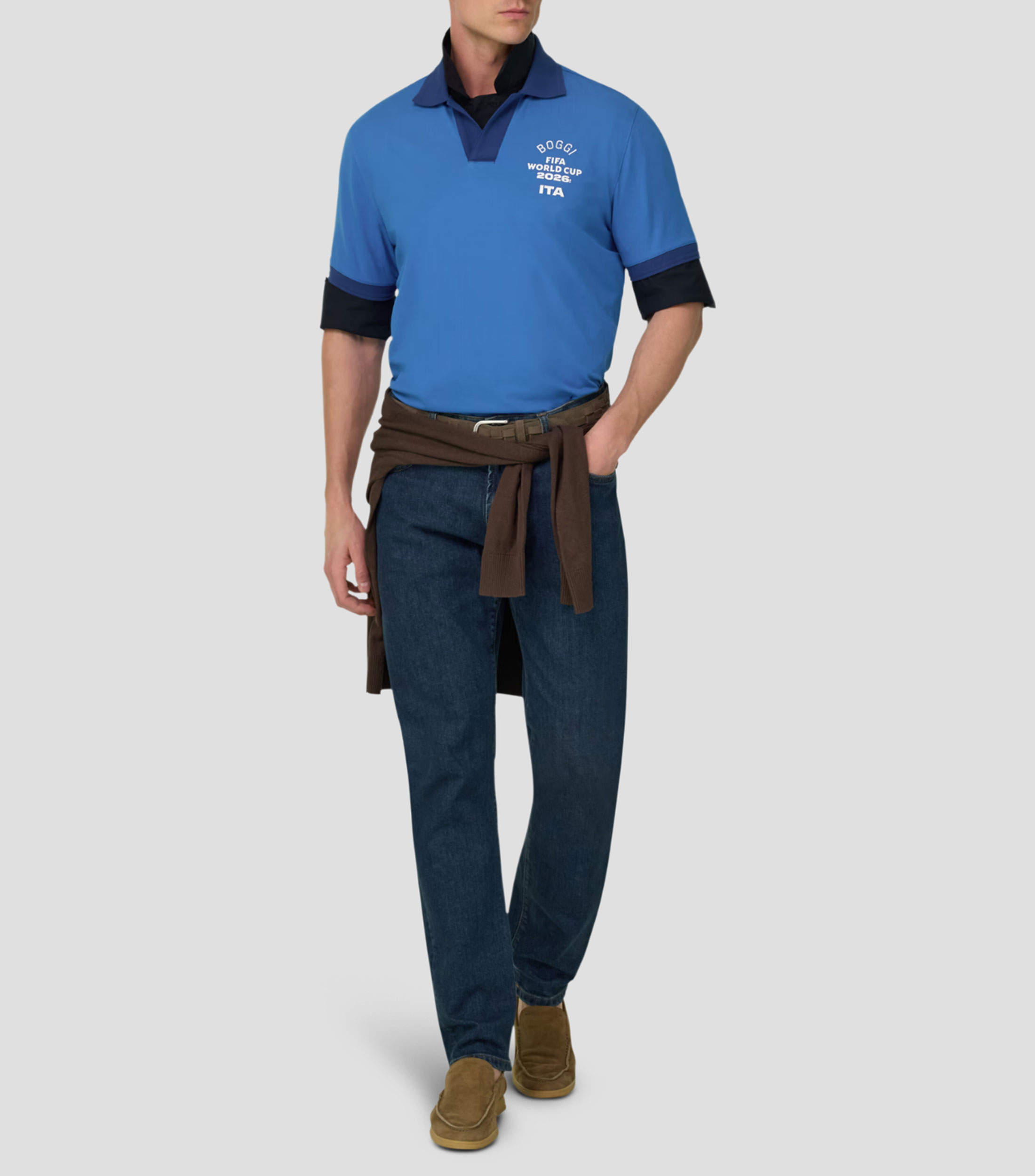 Playera tipo polo manga corta estampada Hombre